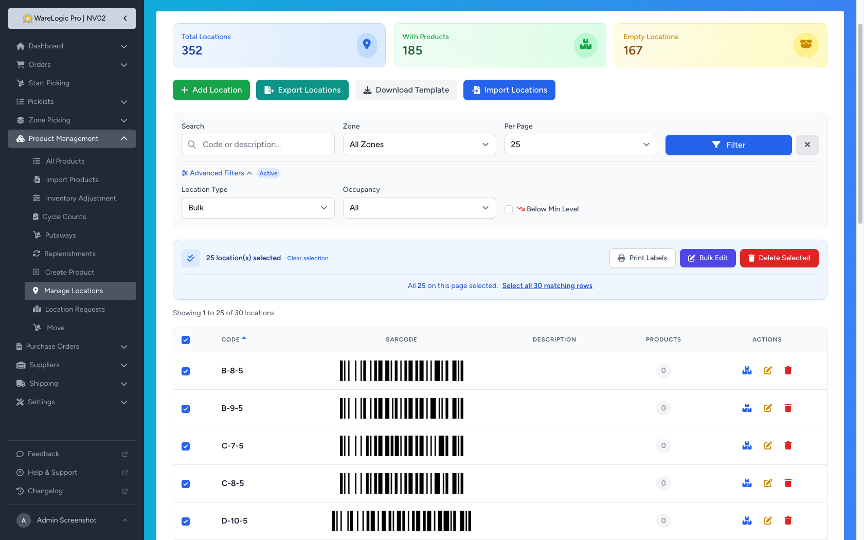 Select all matching banner on the Locations page